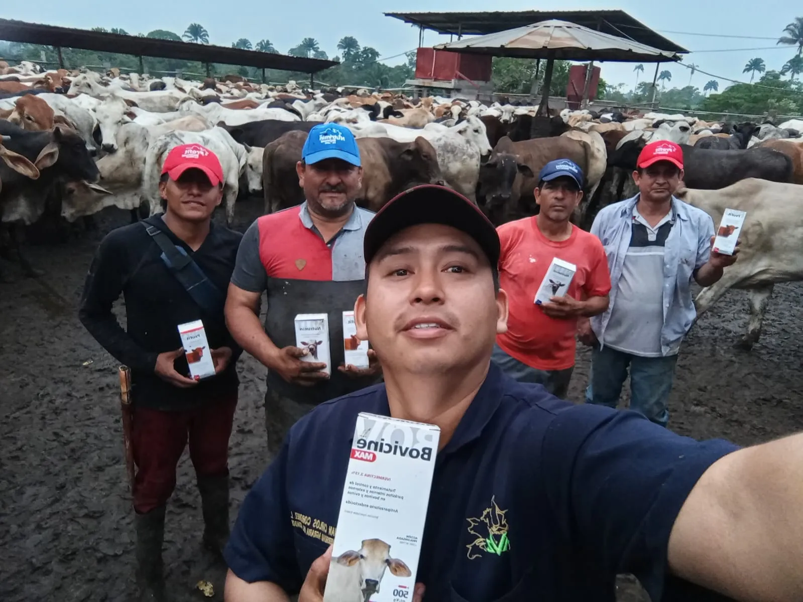 Equipo CoraVet brindando asesoramiento técnico en una granja